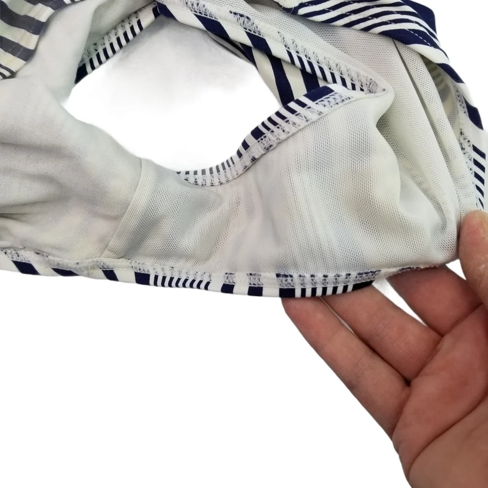 Niptuck swim blue white striped one piece 10